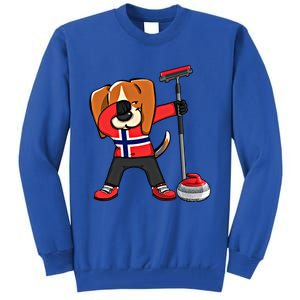 Dabbing Beagle Dog Norway Curling Lovers Jersey Winter Sport Gift Tall Sweatshirt