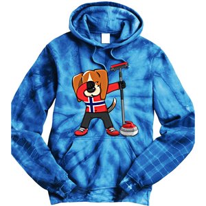 Dabbing Beagle Dog Norway Curling Lovers Jersey Winter Sport Gift Tie Dye Hoodie