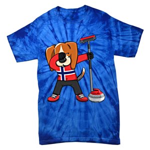 Dabbing Beagle Dog Norway Curling Lovers Jersey Winter Sport Gift Tie-Dye T-Shirt