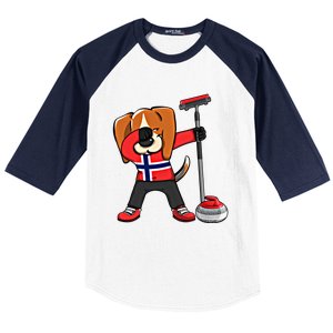 Dabbing Beagle Dog Norway Curling Lovers Jersey Winter Sport Gift Baseball Sleeve Shirt