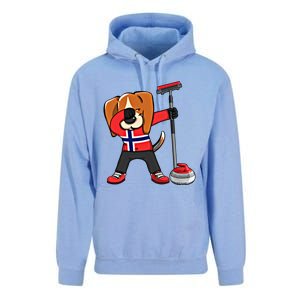 Dabbing Beagle Dog Norway Curling Lovers Jersey Winter Sport Gift Unisex Surf Hoodie