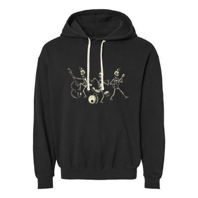 Dem Bones Dancing Singing Skeleton Rock Band Garment-Dyed Fleece Hoodie