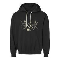 Dem Bones Dancing Singing Skeleton Rock Band Garment-Dyed Fleece Hoodie