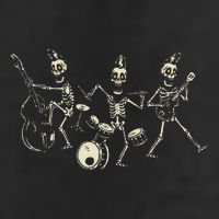 Dem Bones Dancing Singing Skeleton Rock Band Garment-Dyed Fleece Hoodie