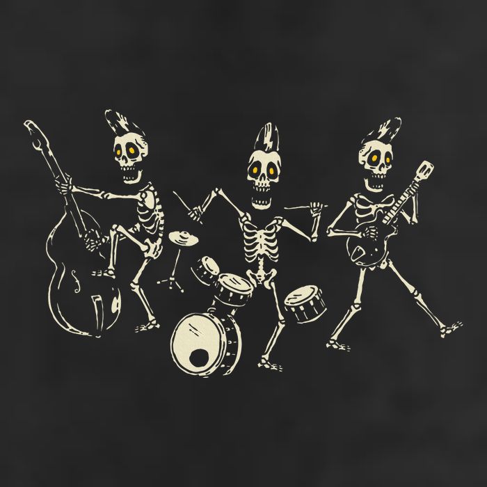 Dem Bones Dancing Singing Skeleton Rock Band 7 Panel Mesh Trucker Snapback Hat