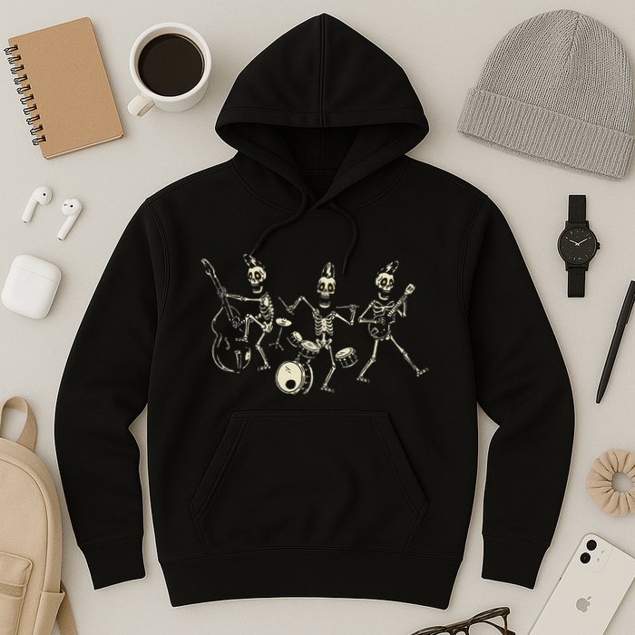 Dem Bones Dancing Singing Skeleton Rock Band Hoodie