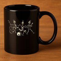 Dem Bones Dancing Singing Skeleton Rock Band 11oz C Handle Ceramic Mug