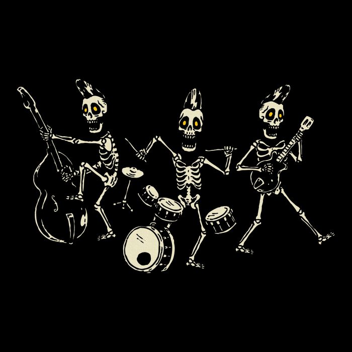 Dem Bones Dancing Singing Skeleton Rock Band Drawstring Bag