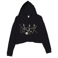 Dem Bones Dancing Singing Skeleton Rock Band Crop Fleece Hoodie