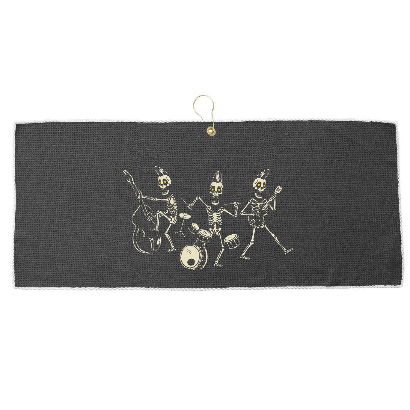 Dem Bones Dancing Singing Skeleton Rock Band Large Microfiber Waffle Golf Towel