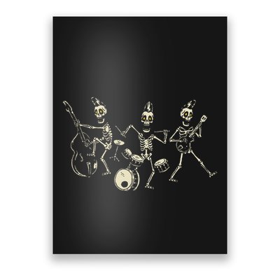 Dem Bones Dancing Singing Skeleton Rock Band Poster