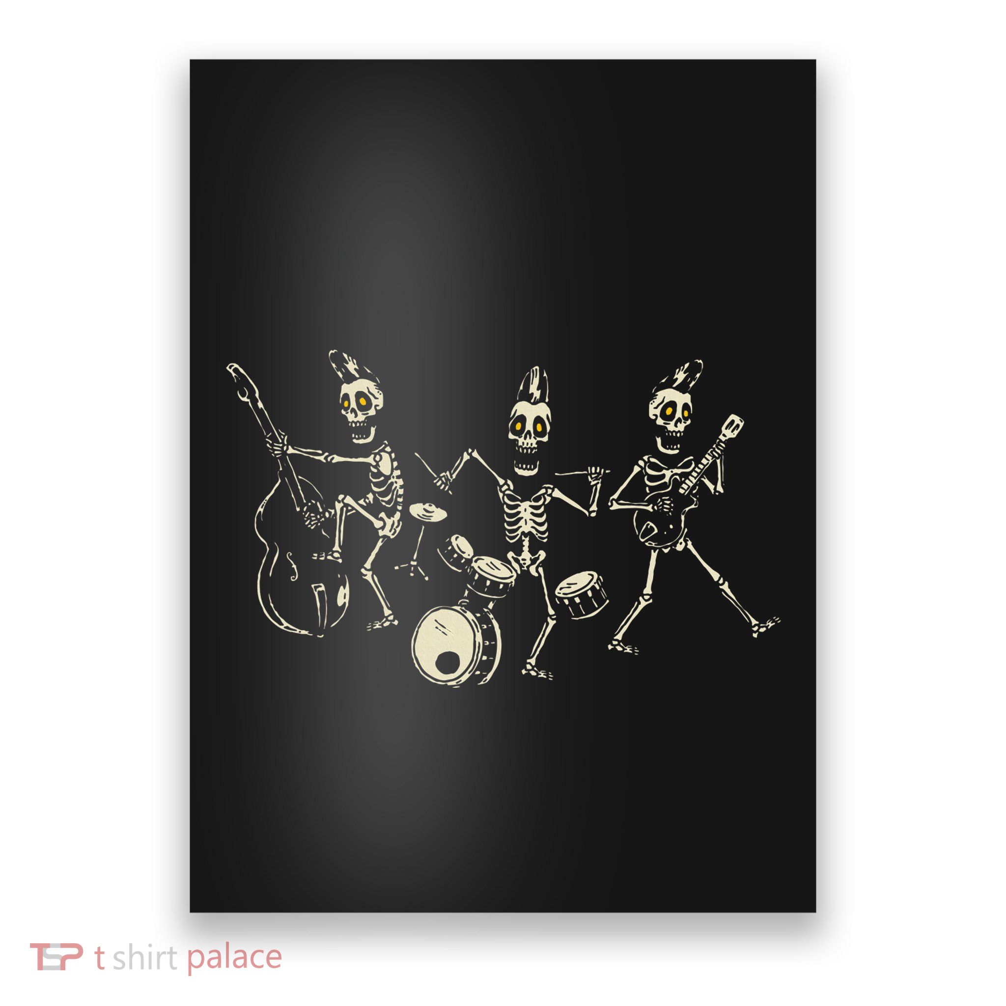 Dem Bones Dancing Singing Skeleton Rock Band Poster