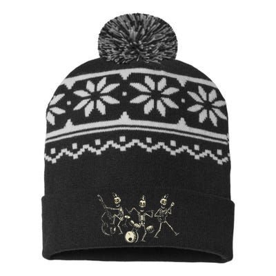 Dem Bones Dancing Singing Skeleton Rock Band USA-Made Snowflake Beanie