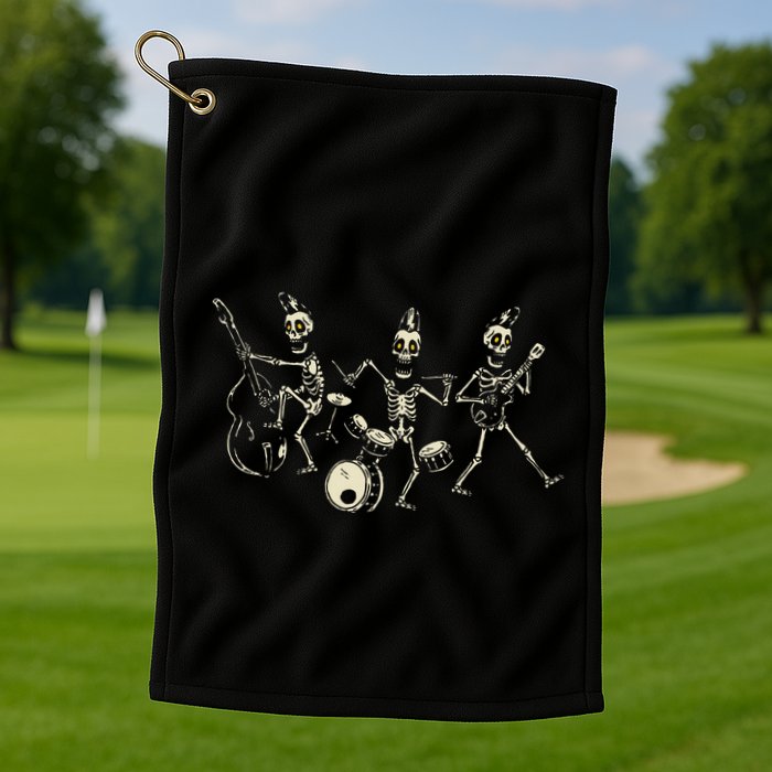 Dem Bones Dancing Singing Skeleton Rock Band Golf Towel