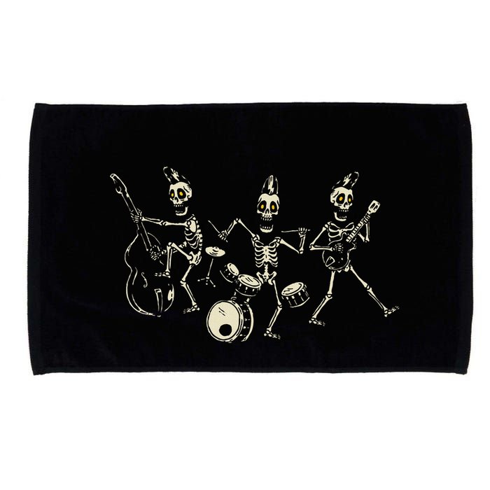 Dem Bones Dancing Singing Skeleton Rock Band Microfiber Hand Towel