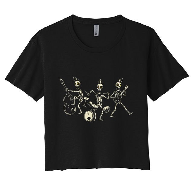 Dem Bones Dancing Singing Skeleton Rock Band Crop Top
