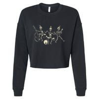 Dem Bones Dancing Singing Skeleton Rock Band Cropped Pullover Crew
