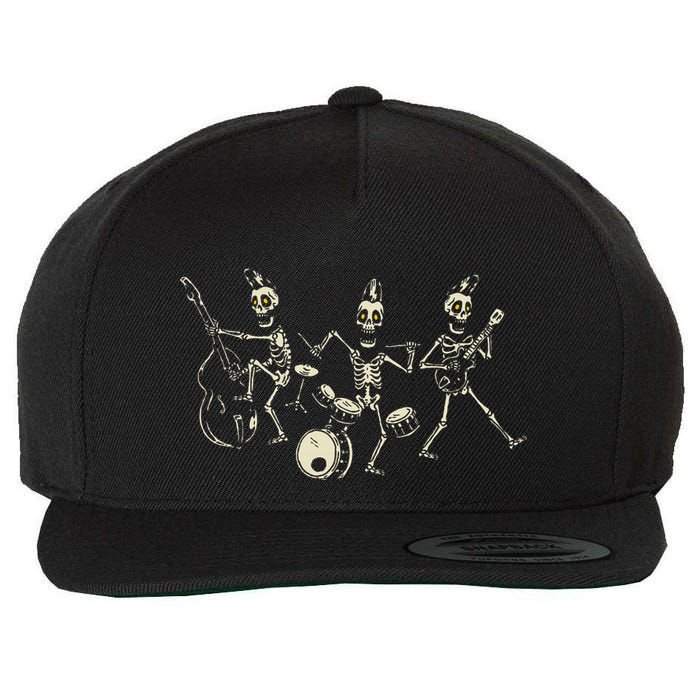 Dem Bones Dancing Singing Skeleton Rock Band Wool Snapback Cap