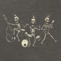 Dem Bones Dancing Singing Skeleton Rock Band Cotton Canvas Backpack