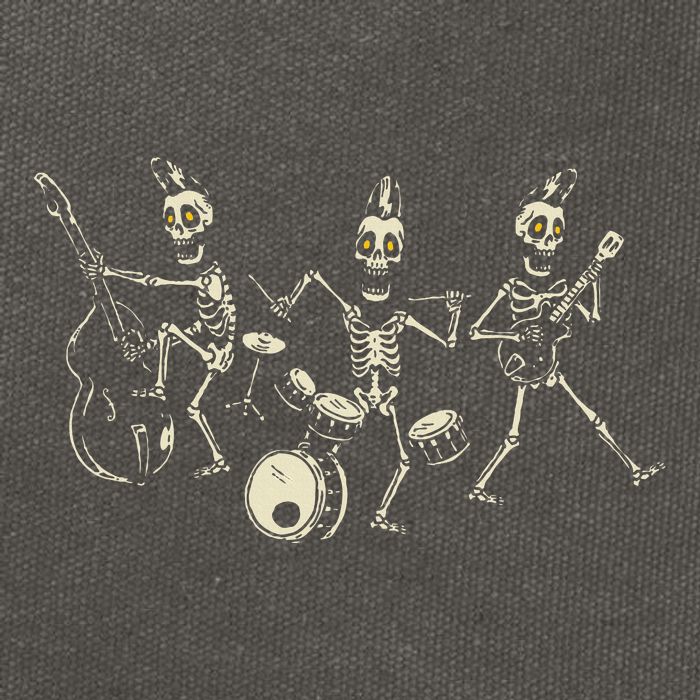 Dem Bones Dancing Singing Skeleton Rock Band Cotton Canvas Backpack