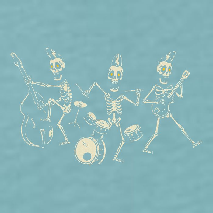 Dem Bones Dancing Singing Skeleton Rock Band Sueded Cloud Jersey T-Shirt
