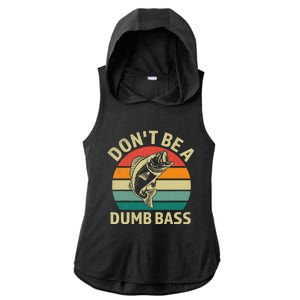 Dont Be Dumb Bass Fish Funny Fishing Retro Fisherman Ladies PosiCharge Tri-Blend Wicking Draft Hoodie Tank