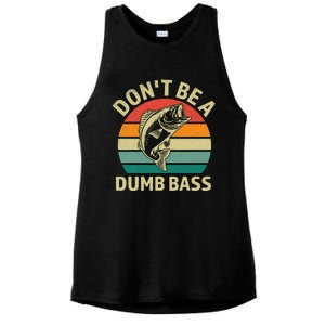 Dont Be Dumb Bass Fish Funny Fishing Retro Fisherman Ladies PosiCharge Tri-Blend Wicking Tank