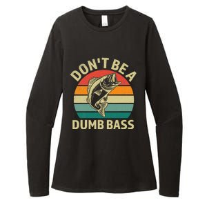 Dont Be Dumb Bass Fish Funny Fishing Retro Fisherman Womens CVC Long Sleeve Shirt