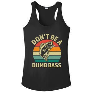 Dont Be Dumb Bass Fish Funny Fishing Retro Fisherman Ladies PosiCharge Competitor Racerback Tank