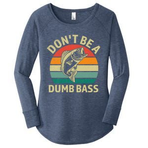 Dont Be Dumb Bass Fish Funny Fishing Retro Fisherman Women's Perfect Tri Tunic Long Sleeve Shirt