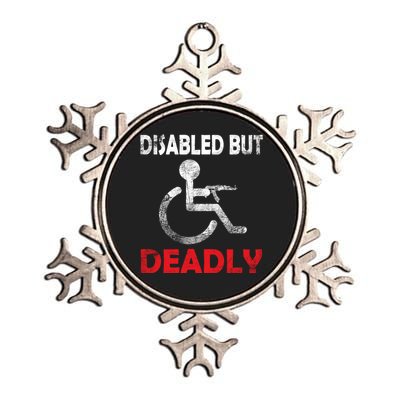 Disabled But Deadly Funny Metallic Star Ornament