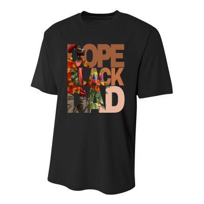 Dope Black Dad Juneteenth Black History Month Pride Fathers Youth Performance Sprint T-Shirt