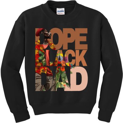 Dope Black Dad Juneteenth Black History Month Pride Fathers Kids Sweatshirt