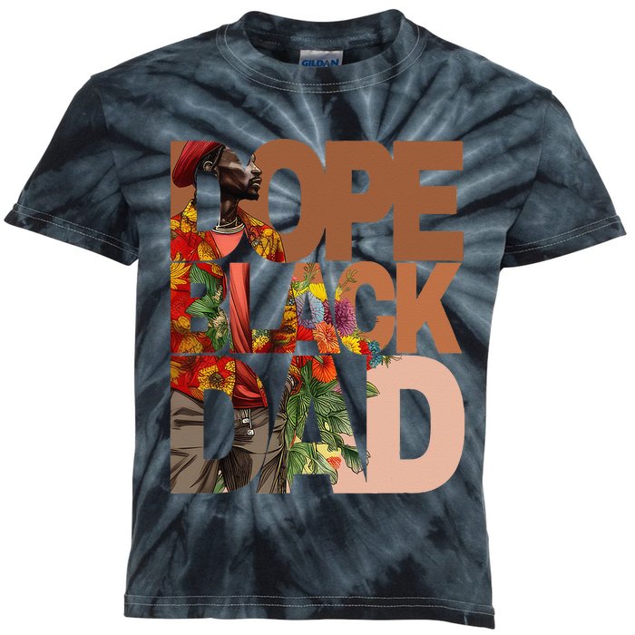 Dope Black Dad Juneteenth Black History Month Pride Fathers Kids Tie-Dye T-Shirt