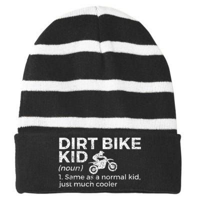 Dirt Bike Definition Motocross Striped Beanie with Solid Band