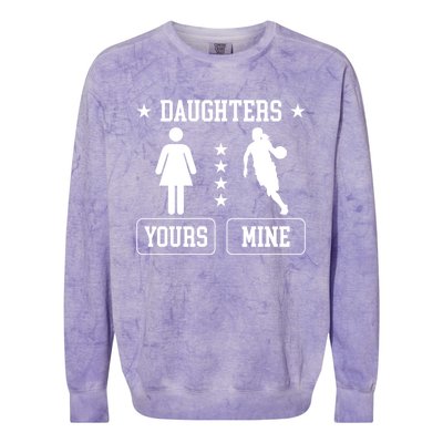 Daughters Basketball Dad Of A Basketball Player Father Cute Gift Colorblast Crewneck Sweatshirt