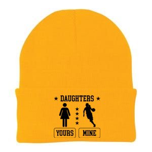 Daughters Basketball Dad Of A Basketball Player Father Cute Gift Knit Cap Winter Beanie