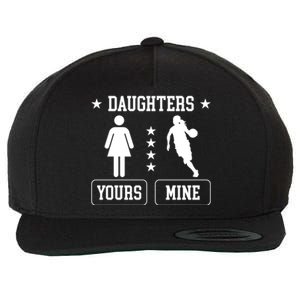 Daughters Basketball Dad Of A Basketball Player Father Cute Gift Wool Snapback Cap