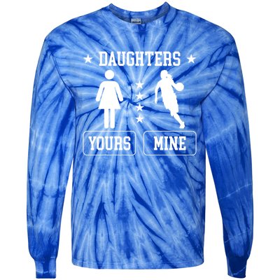 Daughters Basketball Dad Of A Basketball Player Father Cute Gift Tie-Dye Long Sleeve Shirt