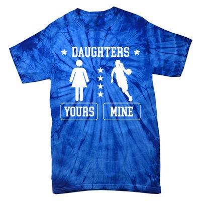 Daughters Basketball Dad Of A Basketball Player Father Cute Gift Tie-Dye T-Shirt