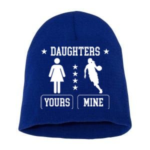 Daughters Basketball Dad Of A Basketball Player Father Cute Gift Short Acrylic Beanie