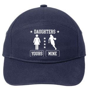 Daughters Basketball Dad Of A Basketball Player Father Cute Gift 7-Panel Snapback Hat