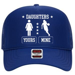 Daughters Basketball Dad Of A Basketball Player Father Cute Gift High Crown Mesh Back Trucker Hat