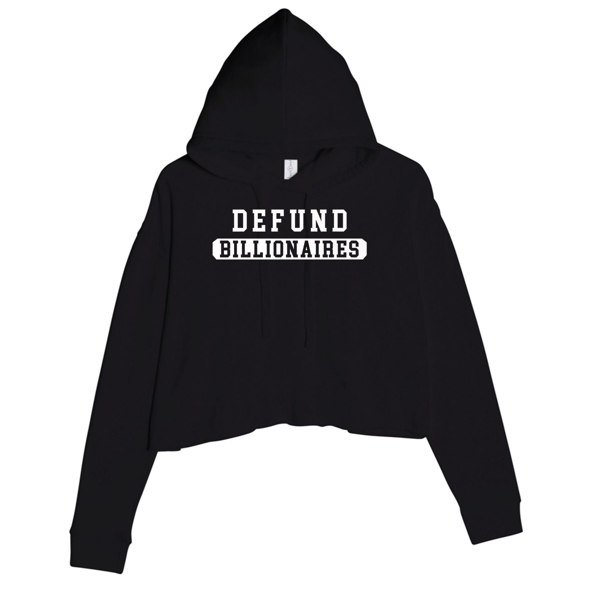 Defund Billionaires Crop Fleece Hoodie