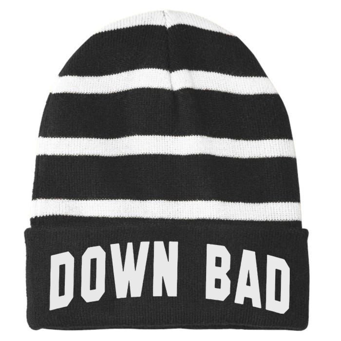 Down Bad Striped Beanie with Solid Band