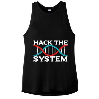 Diy Biology Dna Double Helix Hack The System Biohacker Gift Ladies PosiCharge Tri-Blend Wicking Tank