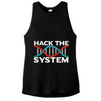 Diy Biology Dna Double Helix Hack The System Biohacker Gift Ladies PosiCharge Tri-Blend Wicking Tank