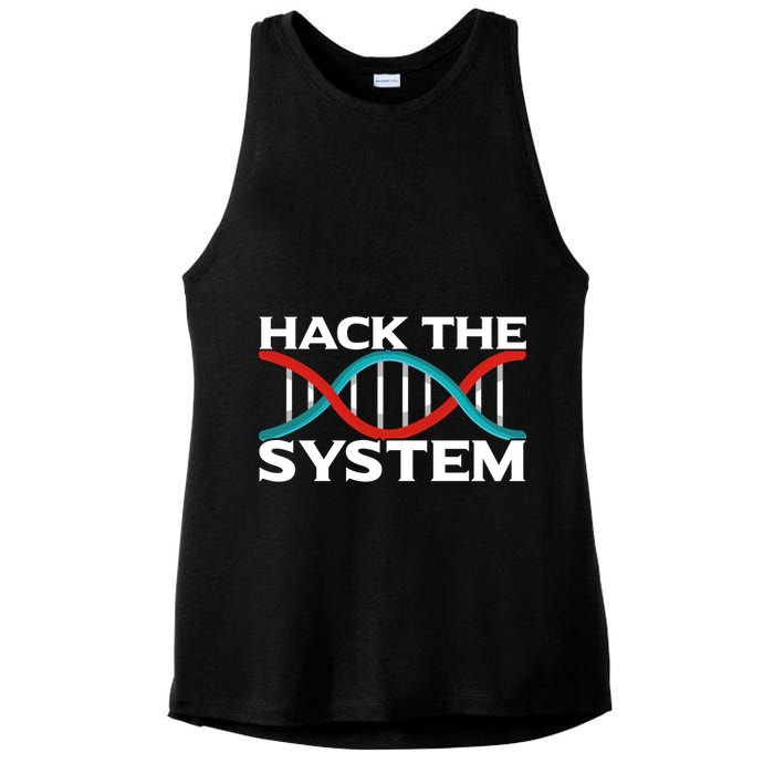 Diy Biology Dna Double Helix Hack The System Biohacker Gift Ladies PosiCharge Tri-Blend Wicking Tank