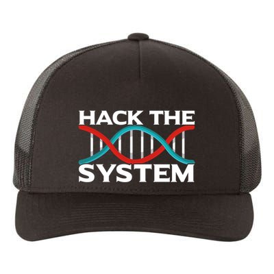 Diy Biology Dna Double Helix Hack The System Biohacker Gift Yupoong Adult 5-Panel Trucker Hat