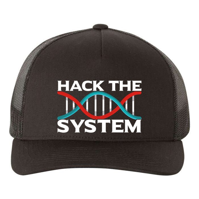 Diy Biology Dna Double Helix Hack The System Biohacker Gift Yupoong Adult 5-Panel Trucker Hat